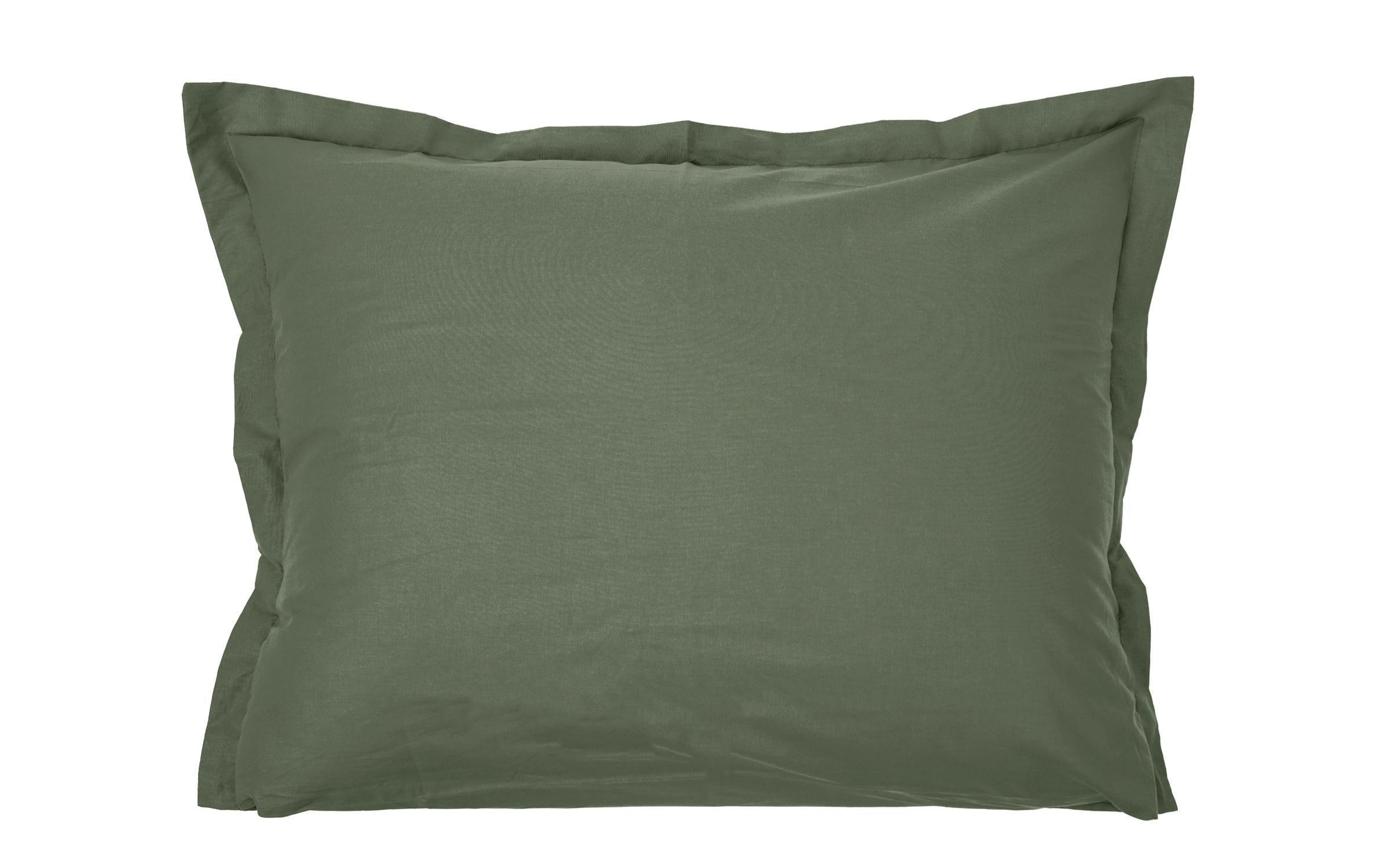 Навлака за перница со раб 50/70 см Ранфорс, зелена , Ранфорс  1